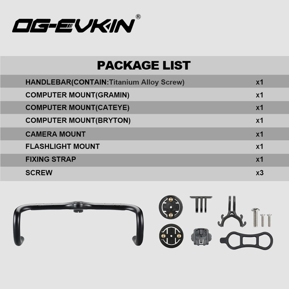 OG-EVKIN カーボンロード一体型ハンドルバー 28.6mm カーボンハンドル
