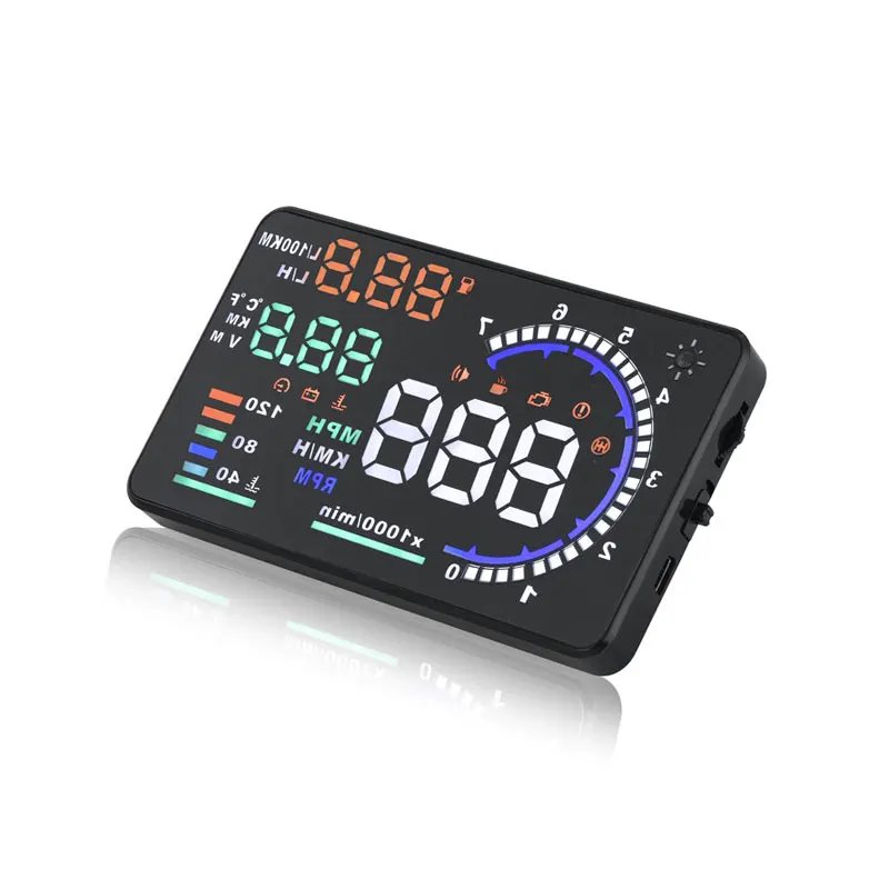 Best Selling Car Electronics A8 OBD2 HUD Heads Up Digital Meter Speed OBDII Head-Up Display