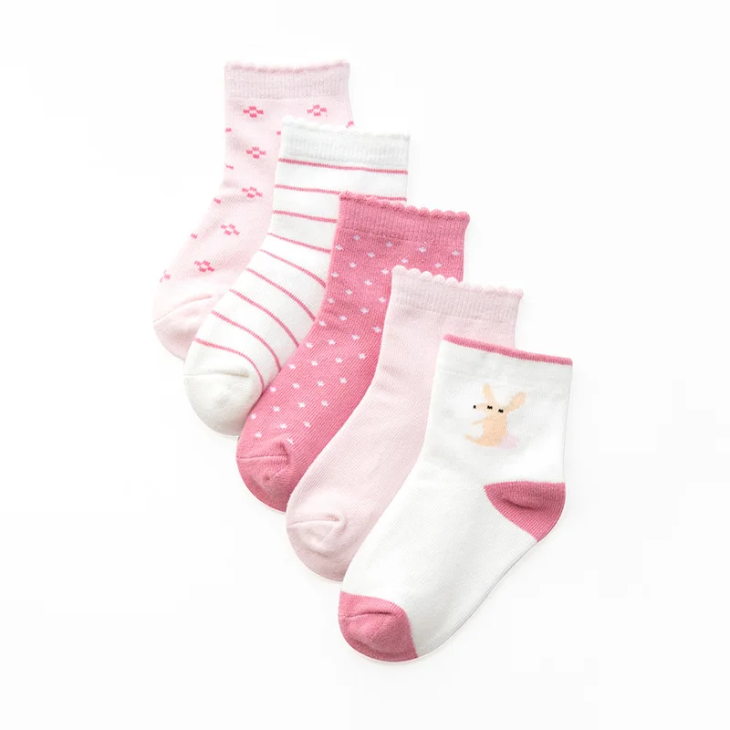 5 Pairs/Lot Children's Soft Cotton Socks For Teens Boy Girl Baby Cute Cartoon Fashion Warm Socks Set 1-12Y Autumn Winter Kids CN