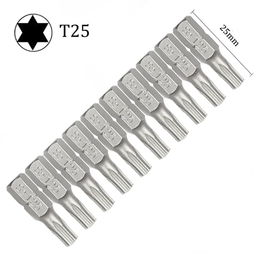 10pcs Torx Screwdriver Bit Set 1/4 Hex Shank Star T6 T7 T8 T10 T15 T20 T25 T30 T35 T40 Screw Driver Bits Home Hand Tools