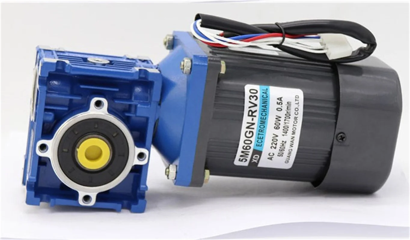 Imagem -02 - Worm Gear Motor 60w Rv40 Turbina Redutor Motor Motor Mais Controlador Auto-bloqueio Nrv40 ac Velocidade do Motor Ajustável cw Ccw 220vac