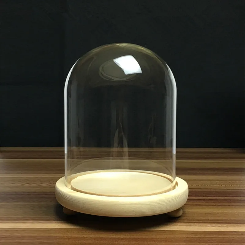 2 مجموعات/حزمة 10*12 سنتيمتر صغيرة الحجم زجاج شفاف قبة زهرية ديكور المنزل سجل قاعدة غطاء عيد المعلمين لتقوم بها بنفسك هدية الزفاف الدعامة #2