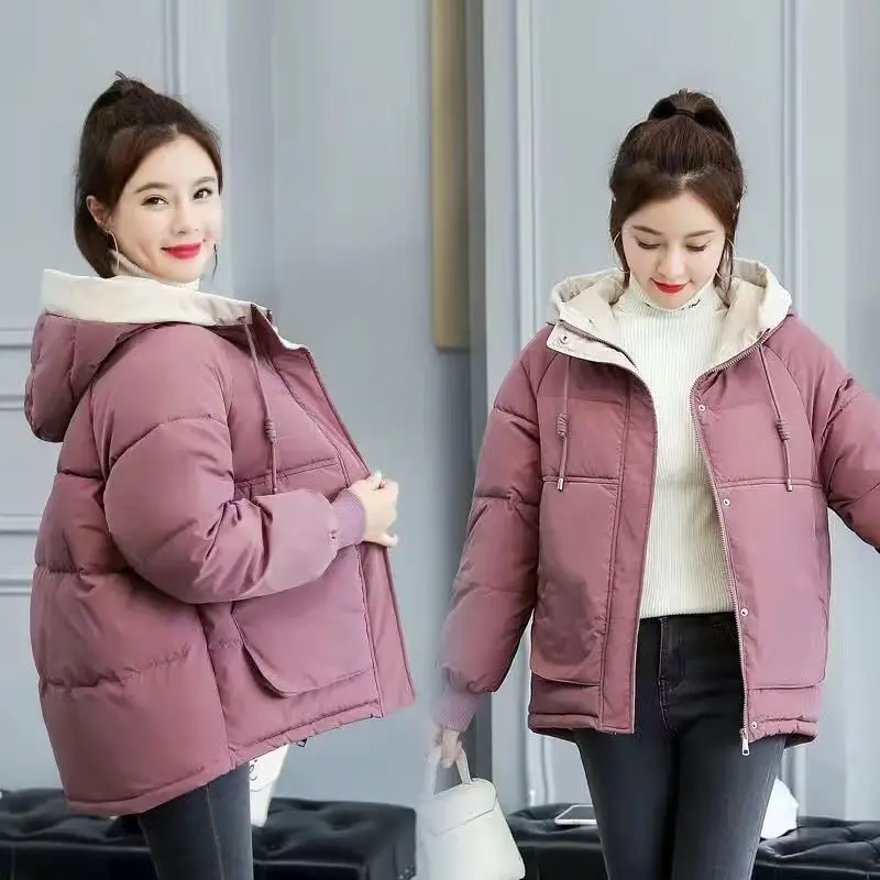 

Autumn And Winter Coat Women Short Hooded Female Jacket Cotton Padded Jacket For Students S-3XL Parkas casaco feminino