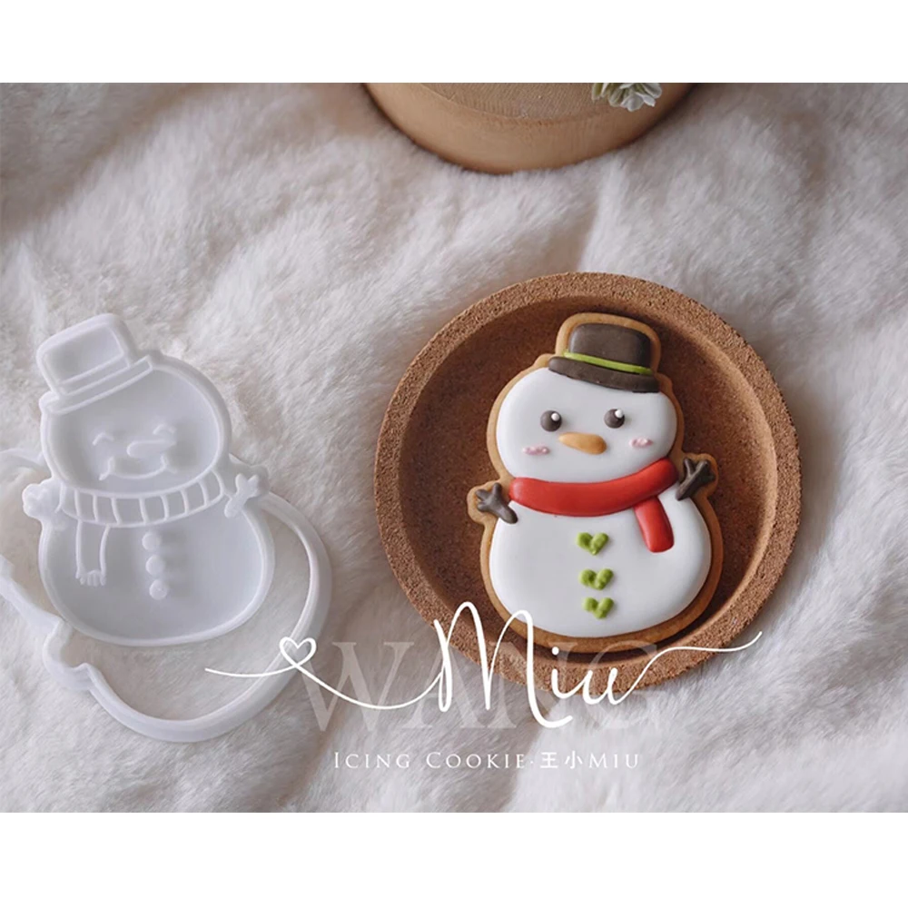 New Year Christmas Biscuit Mold Tiger Snowman Christmas Tree Cookie Cutter Xmas Sugarcraft Fondant Cake Decoration Tools Kitchen