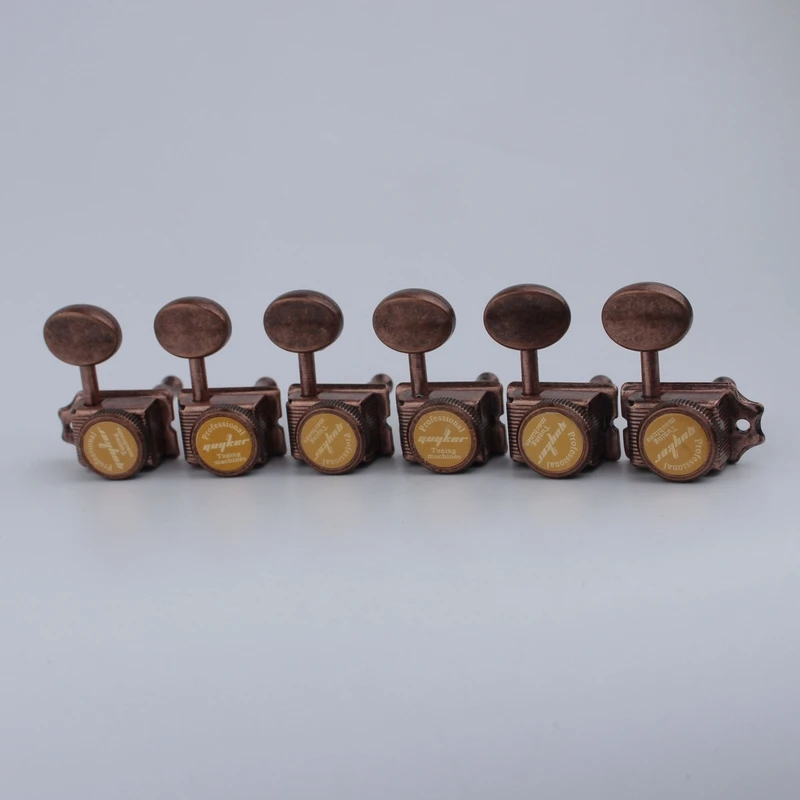 Vintage Bronze Lock String Tuners Electric Guitar Machine Heads Tuners For ST TL Guitar Tuning Pegs