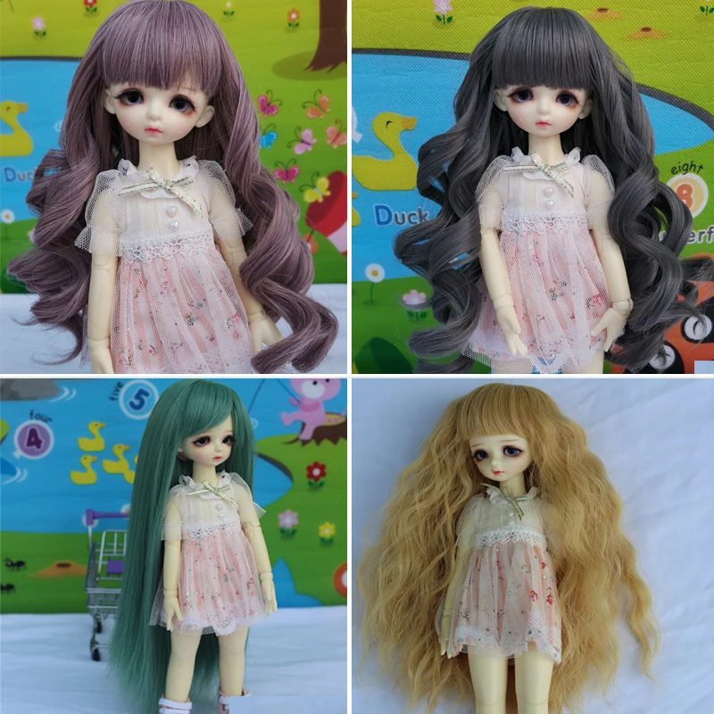 

D03-P320 children toy BJD DD SD MSD 1/3 1/4 1/6 doll's Accessoriess wig colorful Big wave curls up with bangs 1pcs