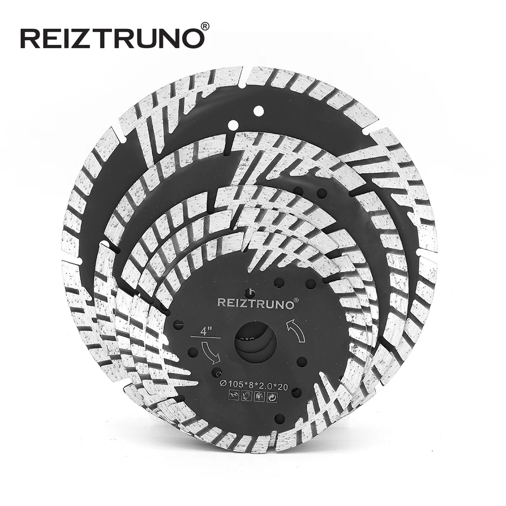 Denti di protezione inclinati con lama Turbo diamantata da 4 "/4.5"/5 "/6"/7 "per utensile da taglio in granito Premium per calcestruzzo di pietra uso asciutto o umido