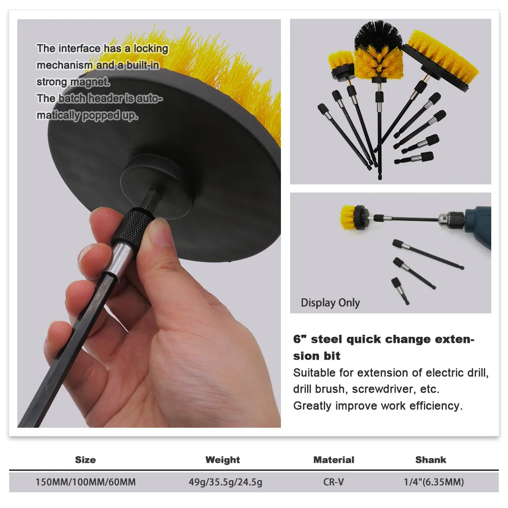 60-300mm Extension Screwdriver Drill Bit Holder, 1/4 Inch Magnetic Hex Extension Chuck Adapter for Screws, Nuts, Drill Bit Set