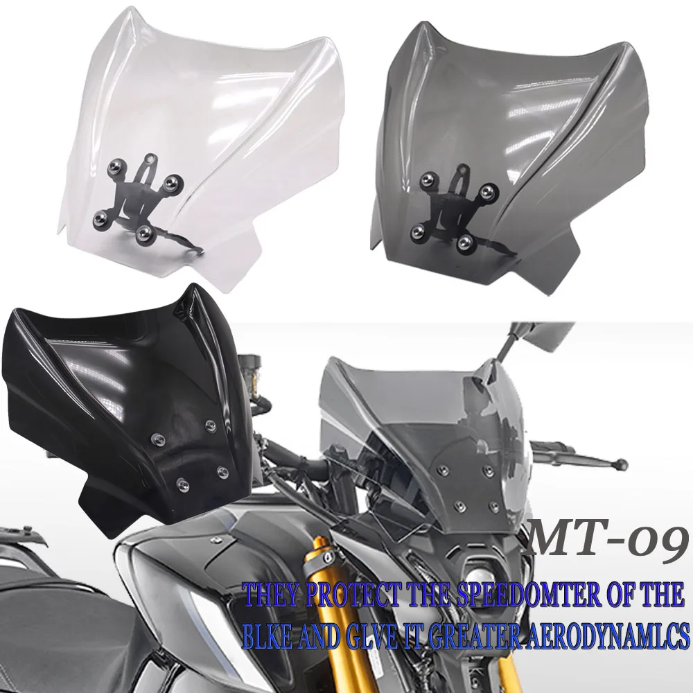 

New 3 Color Motorcycle Accessories Windshield Windscreen Wind Shield Deflectore For YAMAHA MT09 MT-09 /SP 2021 -