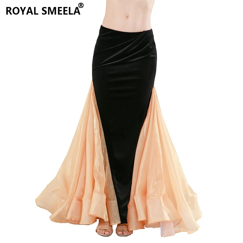Buikdans Rokken Vrouwen Fluwelen Mesh Maxi Rok Buikdansen Kleding Pakket Hip Fishtail Mermaid Rok Buikdans Kostuums