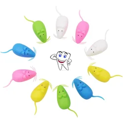 10Pcs/lot Baby Tooth Box Mini Mouse Shape Kid Milk Teeth Storage Box Random Color Plastic Organizer Save Collect First Tooth