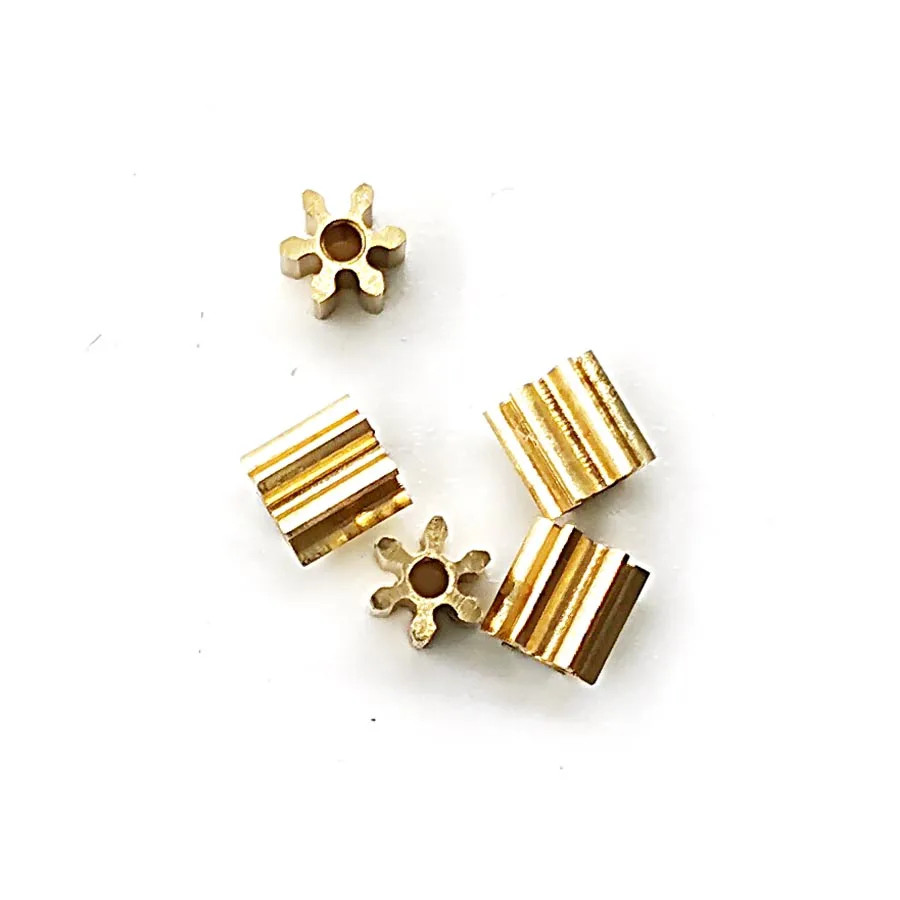 61.2A 0.5M Copper Pinion 4mm Diameter 6 Teeth 1.13mm Hole Micro Metal Gear 5pcs/lot