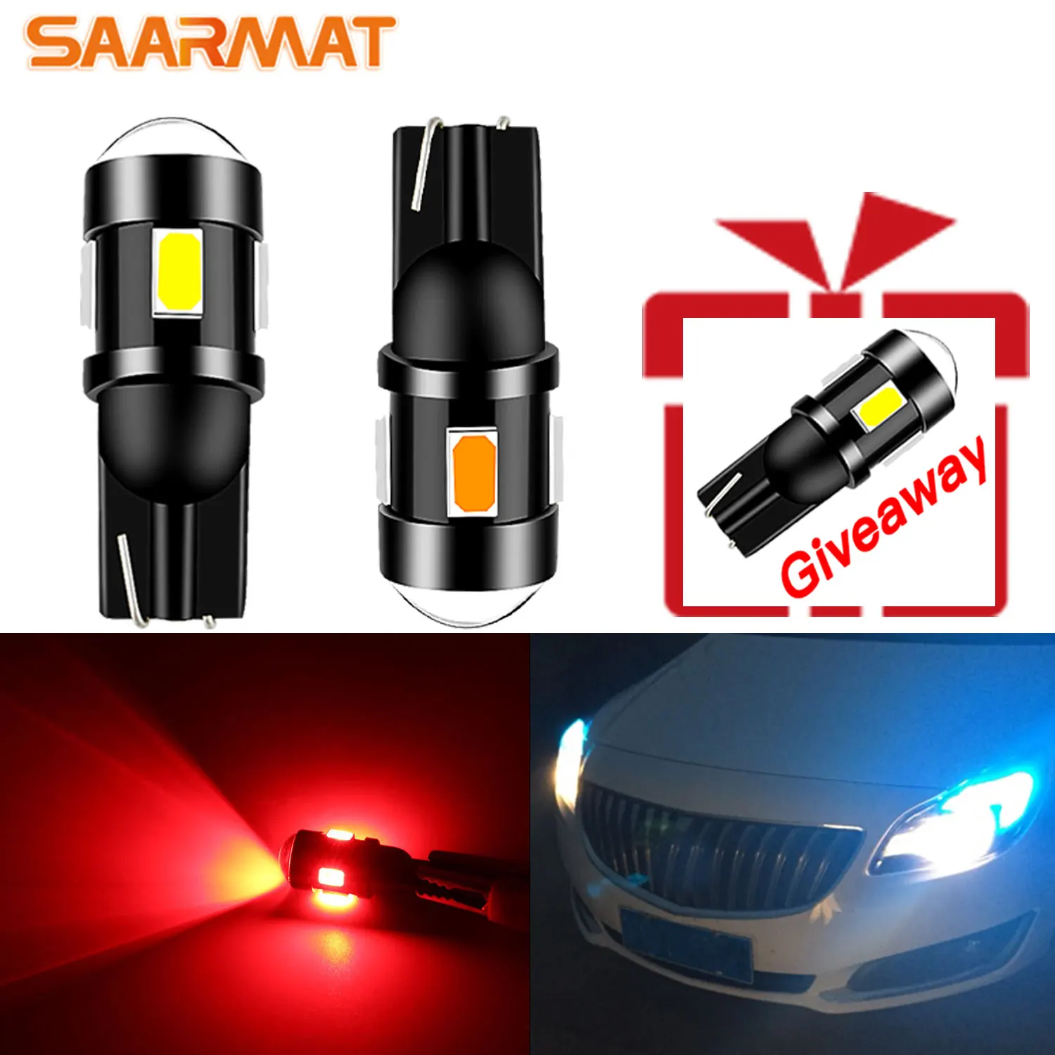 2 pcs LED License Plate Lights Bulb Lamp W5W T10 For Buick Century LeSabre Regal Allure Enclave Cascada Lucerne Encore LaCrosse