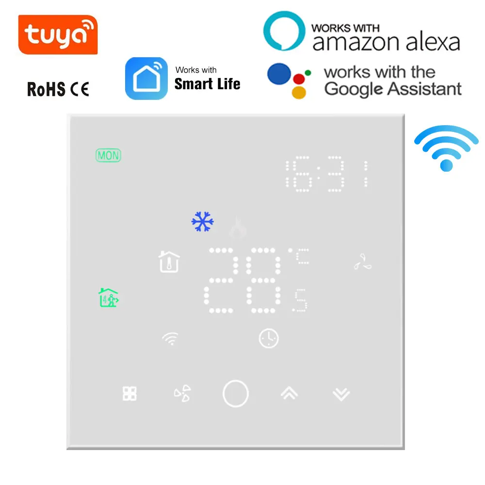 

SHOJZJ Wifi Thermostat For Air Conditioner Tuya Smart Thermotato Temperature Controller Regulator Works With Google Home Alexa