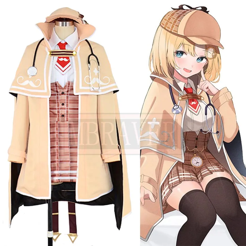 Youtube Vtuber Hololive Amelia Watson Cosplay Costume Uniform Christmas Halloween Custom Made Any Size