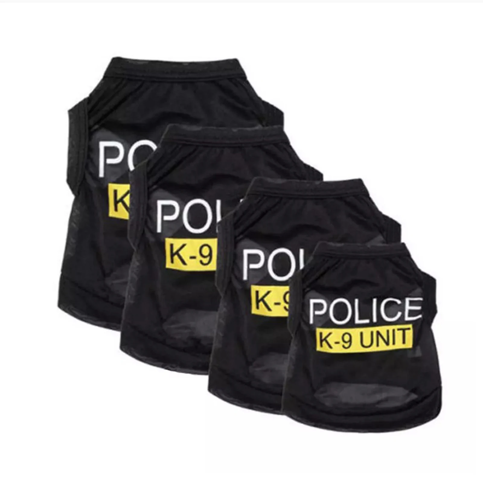 Police Suit Cosplay Dog Clothes Black Elastic Vest Puppy T-Shirt Coat Accessories Apparel Costumes Pet Clothes For Dogs Cats