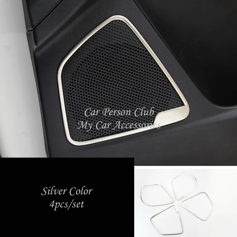 For Ford Focus 3 2012-2018 Interior Door Speaker Ring Box Panel Cover Sound Horn Stereo Trims Stainless Steel Car Accessories