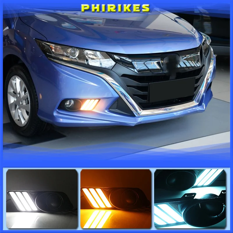 Carbo 2017 year LED Daytime Running Light for Honda Gienia DRL fog light with three color light