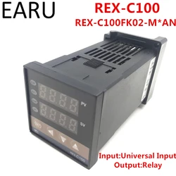 1pc REX-C100 REX-C100FK02-M*AN Digital PID Temperature Control Controller Relay Output Universal K PT100 J Type Input AC110-240V