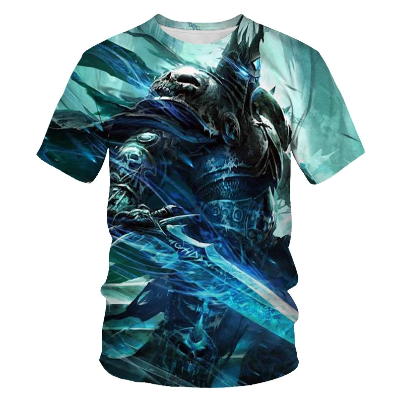 2021 Summer New Men\'s Oversized T-shirt 3d Printing World of Warcraft Alsace Children\'s Fashion Casual Tops