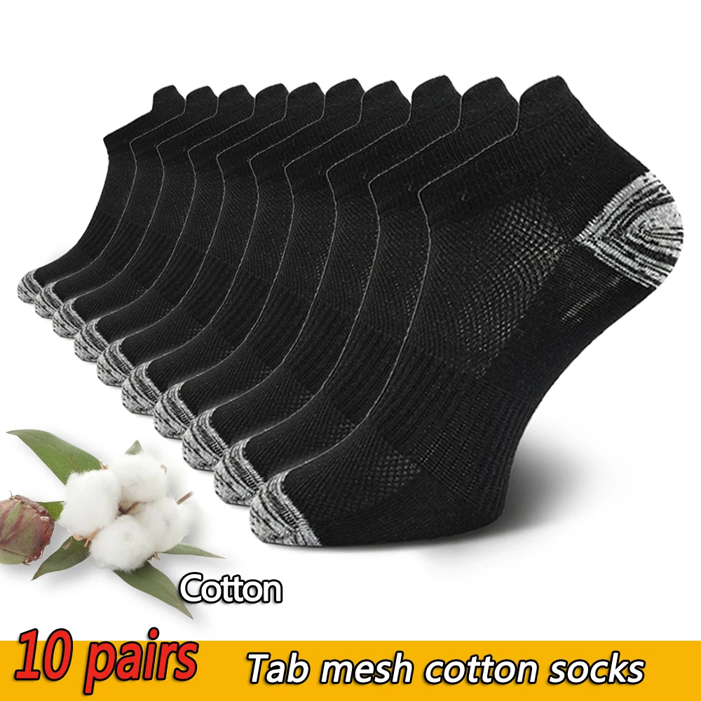 10 paar Herren Ankle Socken Sportlich Gepolsterte Baumwolle Sport Socken Atmungsaktiv Low Cut Tab Mit Arch Unterstützung Mesh Beiläufige Kurze socke