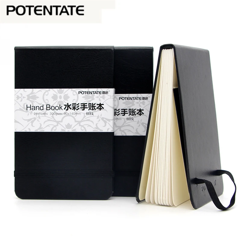 POTENTATE Art Watercolor Hand Account Book/Pad/Paper 300gsm 24 Sheets Sketch Notebook Water Color Handbook For Drawing Supplies