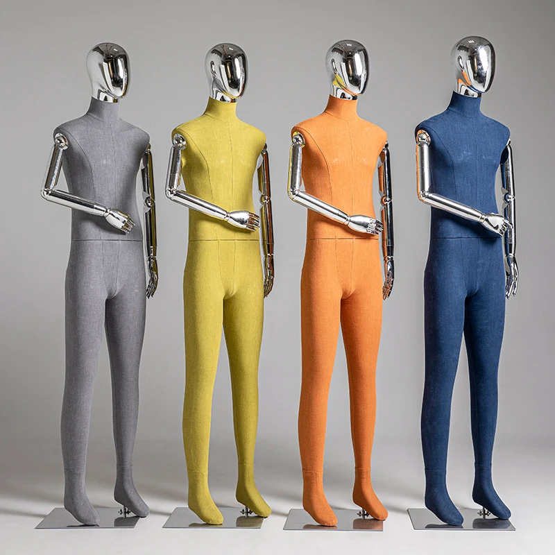 New Style Fabric Mannequin Full Body Color Fake Human Body Male Electroplating Half Body Model