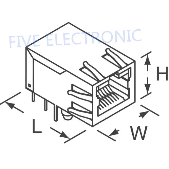 J1026F21C 1 Port RJ45 Magjack Connector Through Hole 10/100 Base-TX J1026F21CNL