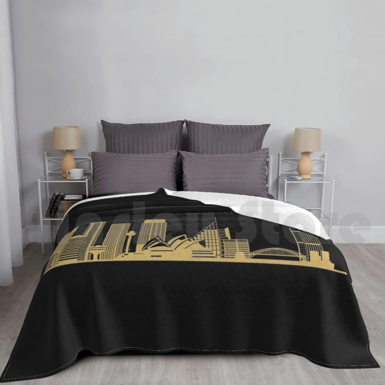 

Sydney City Skyline Art Blanket For Sofa Bed Travel Sydney City Sydney Skyline Sydney Australia Sydney
