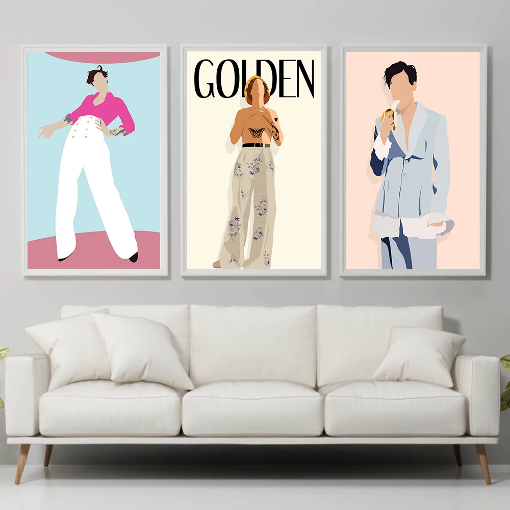 Retro-Musik-Poster und Drucke, feine Linie, bunte Leinwandmalerei, abstrakte Wandbilder für Wohnzimmer, Heimdekoration, ohne Rahmen