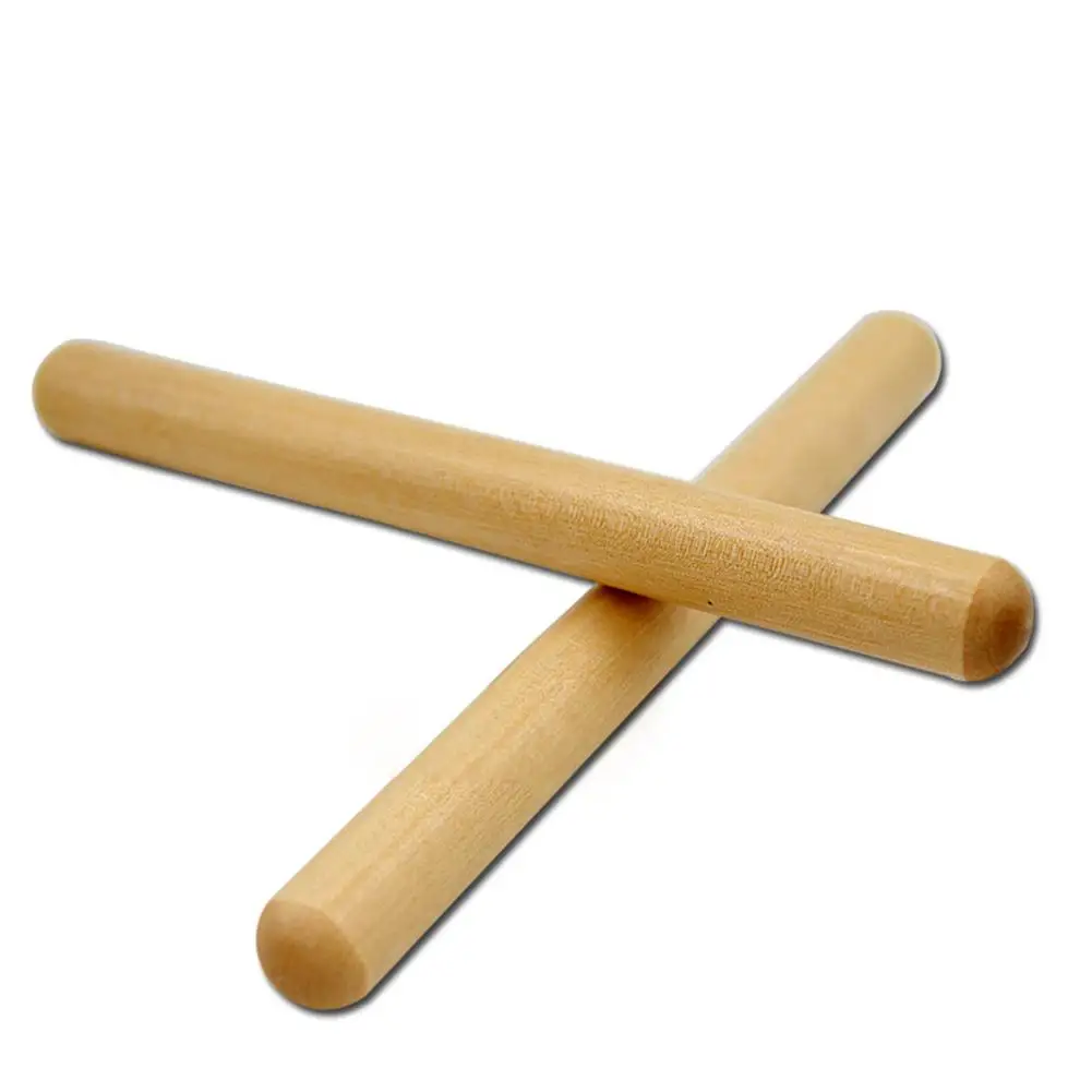 2 Pairs Classical Solid Hardwood Claves Percussion Instrument 8 Inch Rhythm Sticks with a Carry Bag Wood Claves Musical Sticks