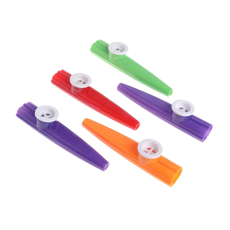 5pcs Mixed Color Orff Plastic Kazoo Harmonica Mouth Flute Kids Party Gift Toy