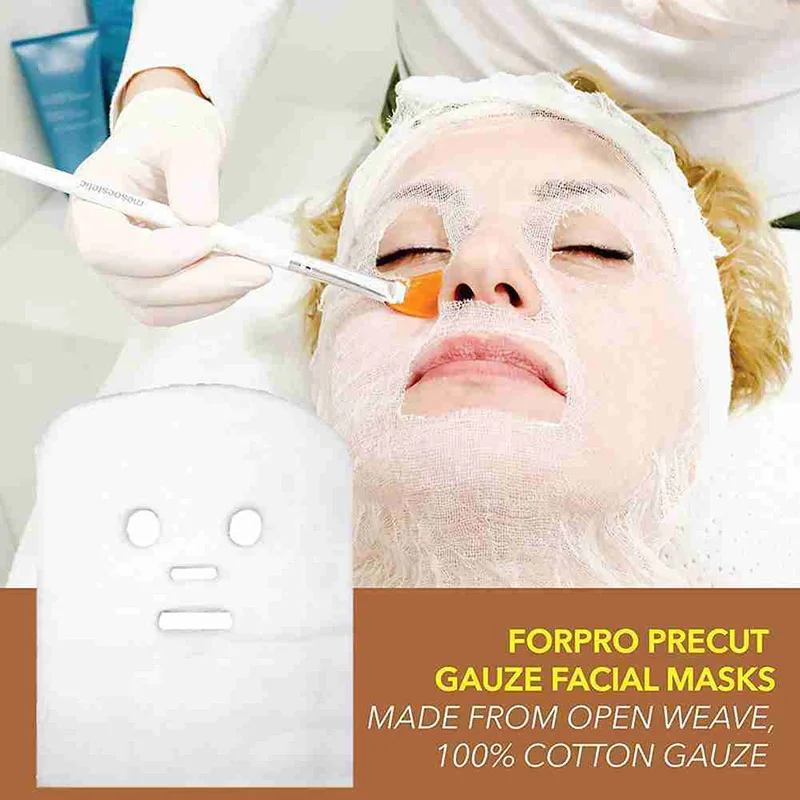 50pcs Gauze Mask Face Mask Soft Pad White Net Natural Spa Skin Paper Sheet for Home Beauty Salon DIY Mesh Face Care Beauty Salon