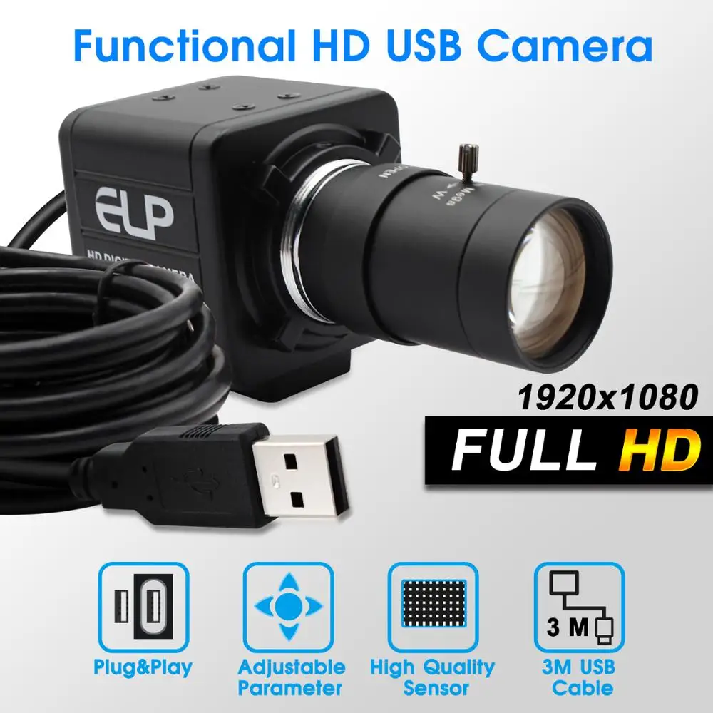 1080P Full HD 30fps 60fps 120fps mini PC Webcam USB Camera with Manual Zoom Varifocal Lens for PC Laptop and Desktop