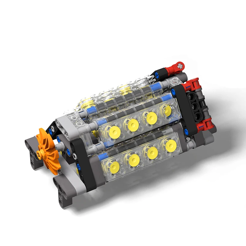 MOC V16-Engine Technical Building Block Toys Engine Cylinder V16 W12 V8 mechanical Set Bulk DIY Toy Fit For High-Tech MOC Brick