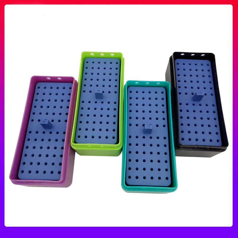 72 Holes Plastic  Disinfection Box Autoclave Sterilizer Case Burs Endo Files Holder For Burs Dentist Instrument