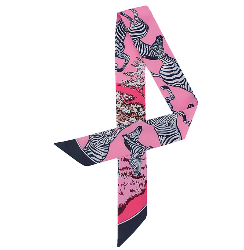 Zebra pattern scarf 2021 ladies new ribbon small and medium scarf various styles door scarf black and white