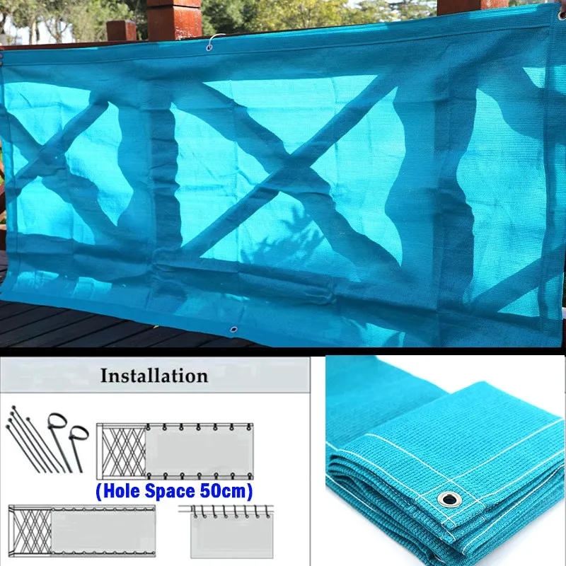 LightBlue HDPE Privacy Screen Fence Balcony Terrace Safty Privacy Net Garden Backyard Pergola Awning Swimming Pool Sun Shade Net