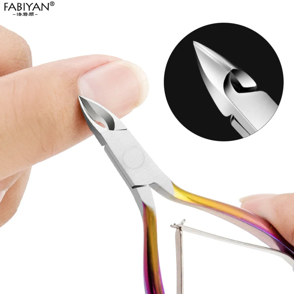 Rvs Cuticle Nipper Clipper Dode Huid Remover Schaar Cutter Regenboog Tang Metalen Nail Art Manicure Pedicure Gereedschap