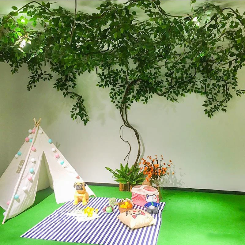 Artificial Green Plant Leaves, False Tree Vine, Weaving, Wedding, Garden, Greening Green Plant, Indoor Home Decoration