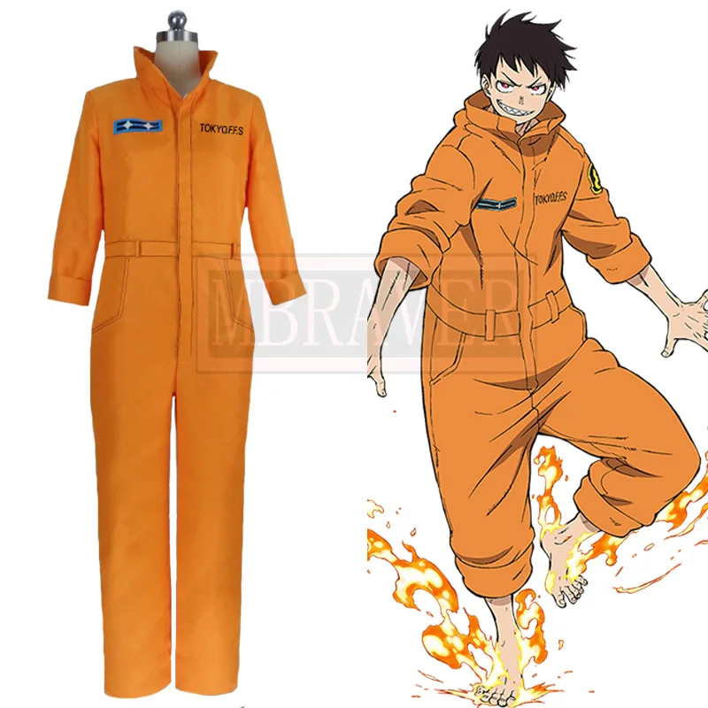 

Shinra Kusakabe Akiratu Oubi Maki Oze Jumpsuit Enen no Shouboutai Halloween Uniform Cosplay Costume Custom Made