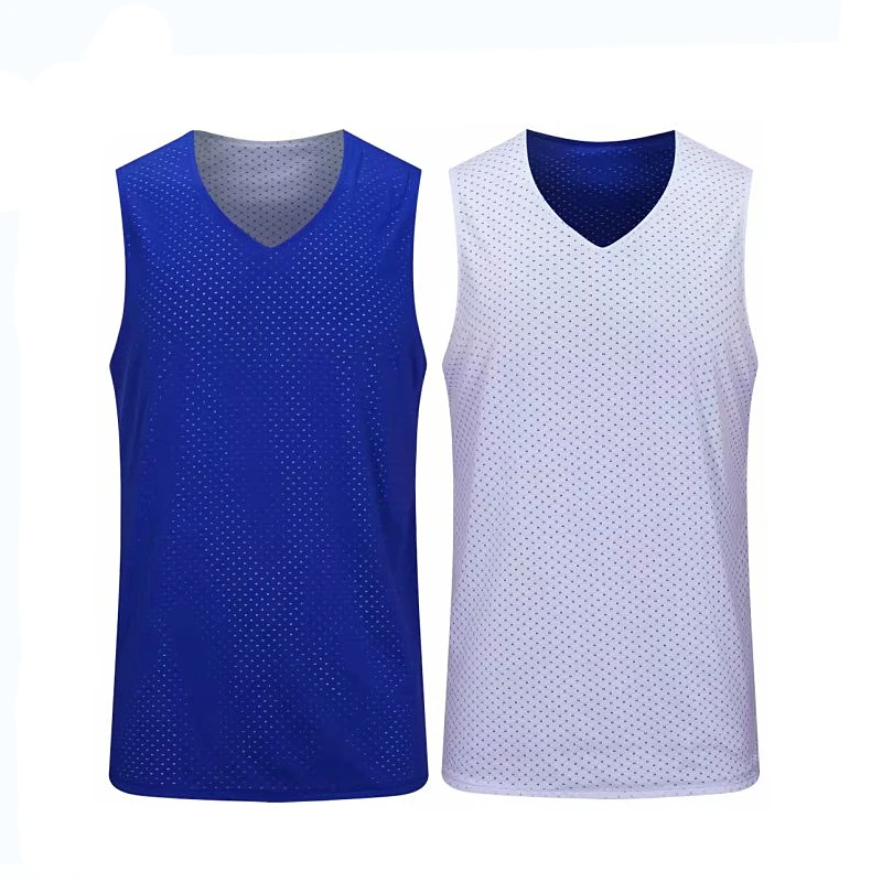 Double Sided Wearable Quick Dry Men Kids Basketball Jersey Uniforms Clothes Workout Double-deck Sleevess Sport Shirts