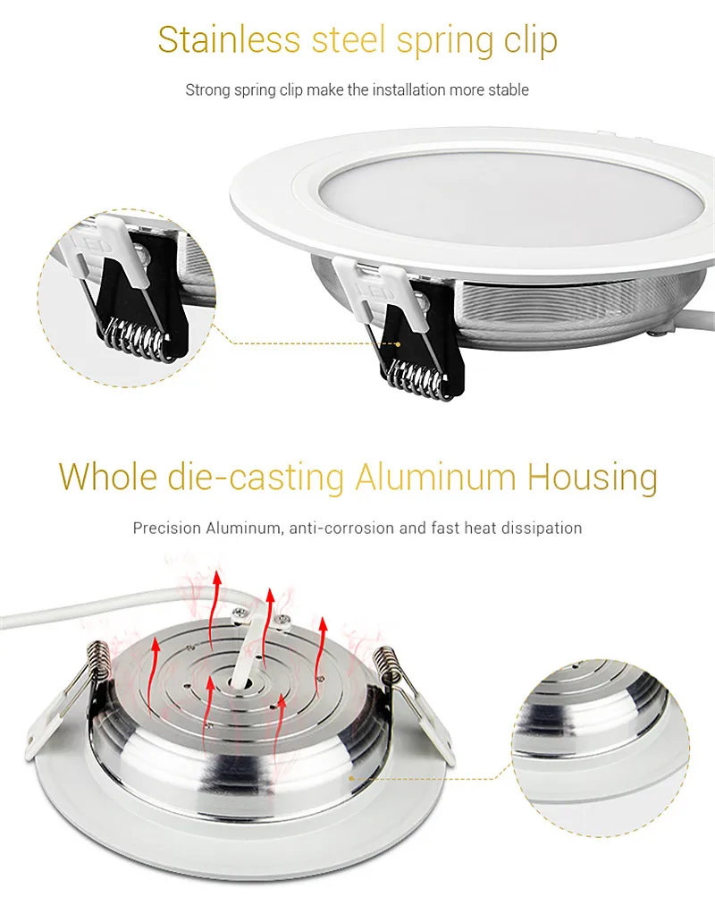 MiBoxer LED Downlight WiFi Smart APP Dimming Round Spot Light 6W 9W 12W 15W RGB Color Changing Light Work With Alexa Google Home