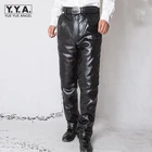 high waist faux "leather"
