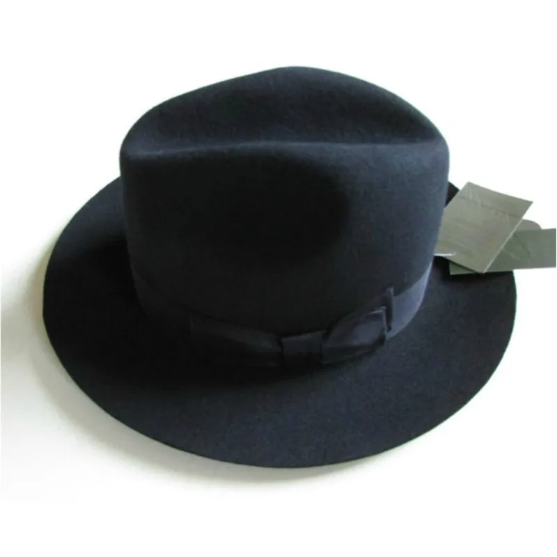 2019  Crushhat 100% Wool From Australian Fedora Fashion Unisex Black Homburg Panama Jazz Hat Men Panama Fedora Black Hats B-1540