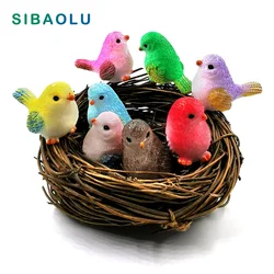 Resin Little Parrot Bird Nest Figurine Animal Model DIY Home Decor Miniature Fairy Garden Bonsai Decoration Accessories Modern