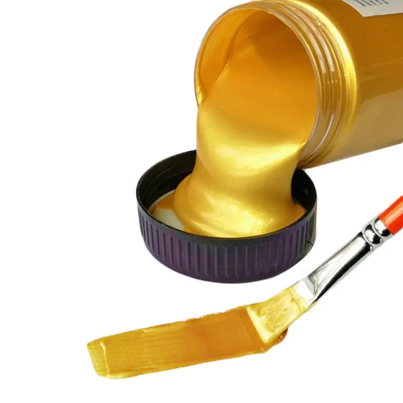 100 ml Wasserdichte Metallic Farbe Pigment Gold Acryl Farbe Gips Spielzeug Statuen Färbung DIY Textil Malerei Graffiti Farbstoff