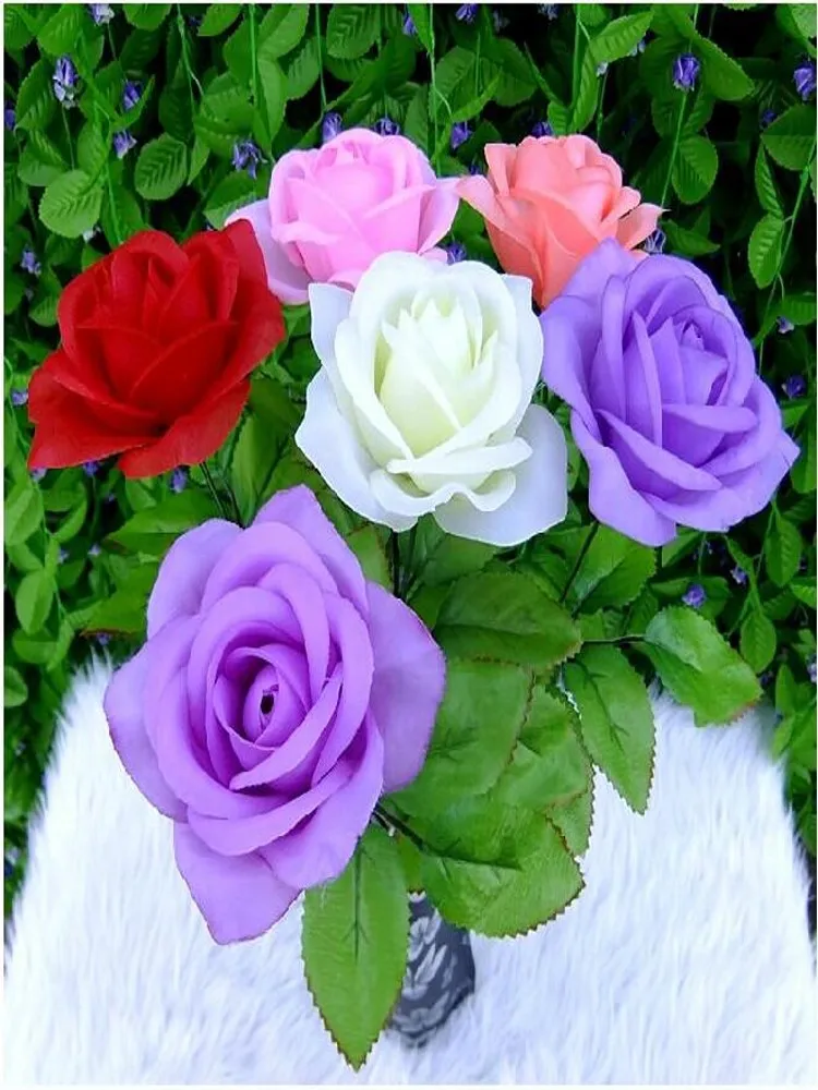 

New Artificial Rose Silk Flower Beautiful Wedding Bouquet Home Furnishings Christmas Ornament Shooting Prop Supplies 18 colors