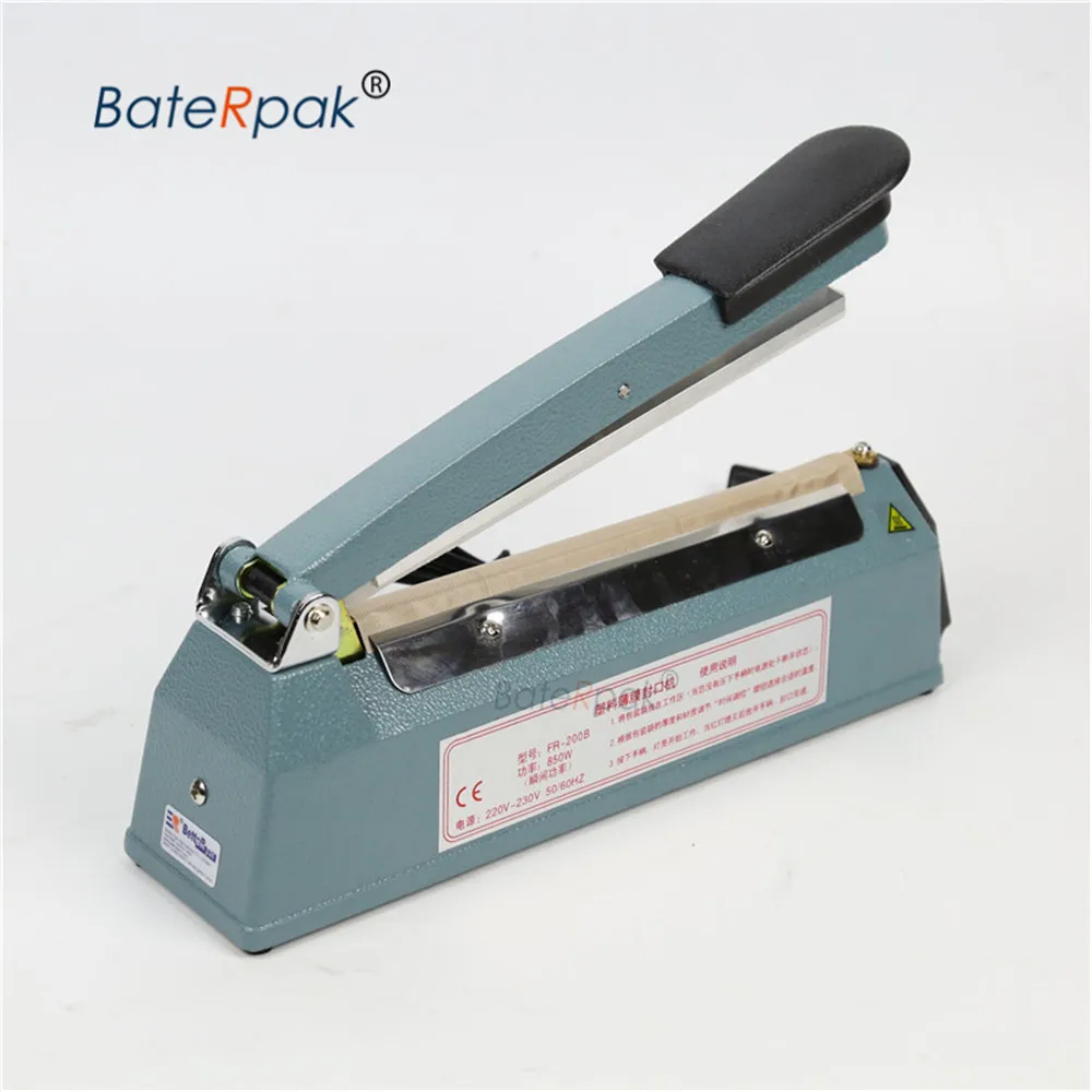 FR-200B (ختم 8 مللي متر) BateRpak فيلم بلاستيكي لحام ، الألومنيوم احباط حقيبة ، كرافت ورقة حقيبة التدفئة دفعة ختم آلة ، الحديد الجسم 220 فولت