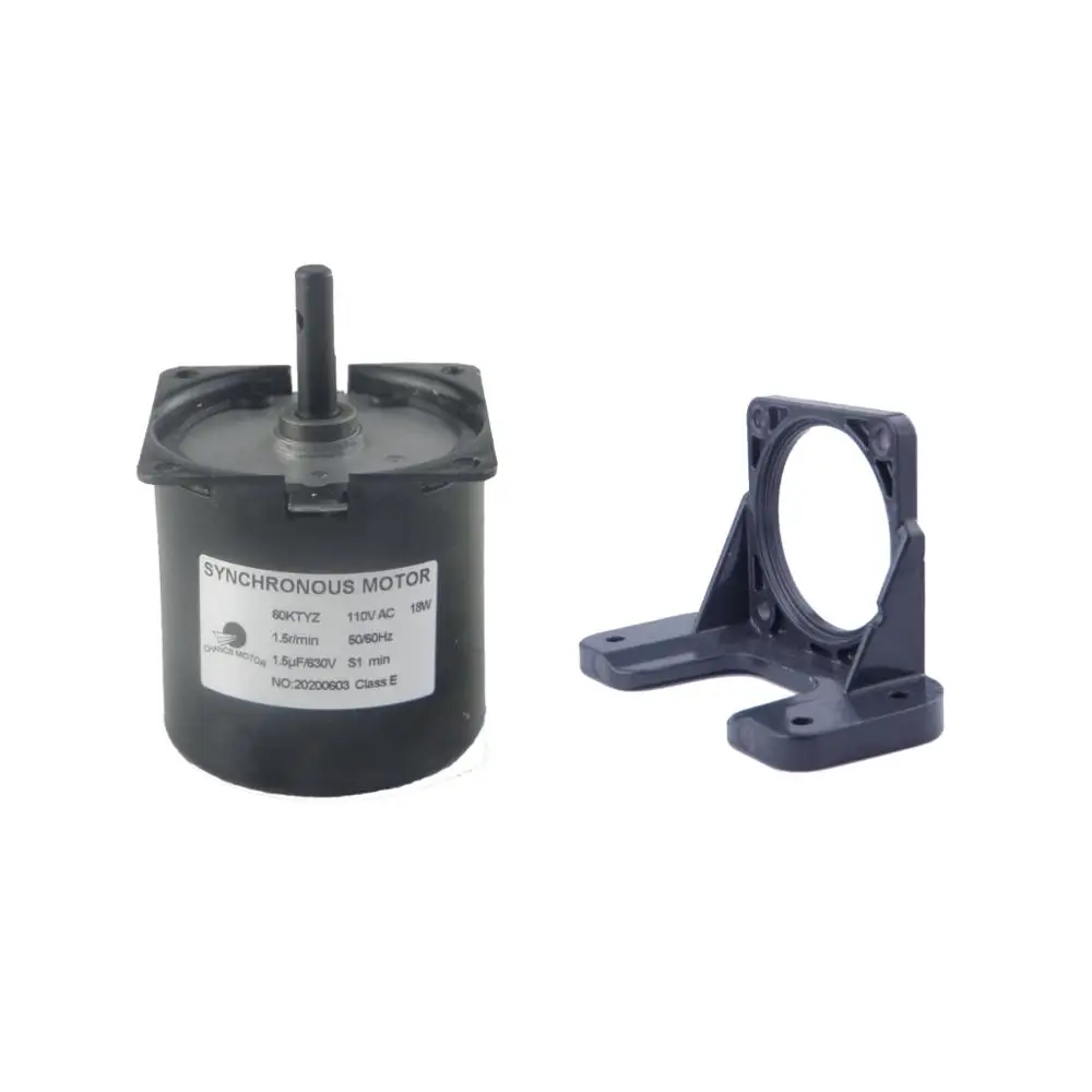 Motor de engranaje sincrónico 60ktyz 110V/220V CW/CCW con soporte fijo para barbacoa para maquinaria de alimentos, Mini Motor eléctrico de caja de cambios